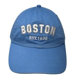 Boston Est. 1630 Baseball Cap Blue OS Adjustable Embroidered Bay State Apparel